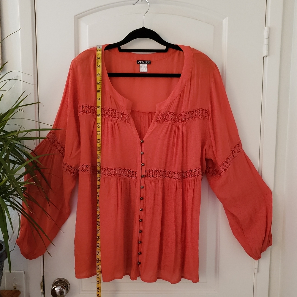 Venus Burnt Orange Beachy Boho Vibe Top
